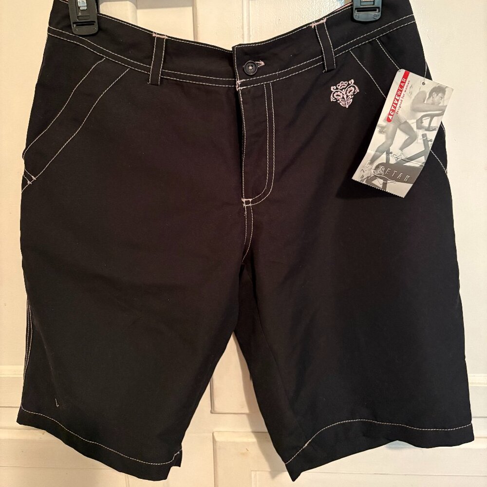 Small Black Board Shorts/Pink Detail